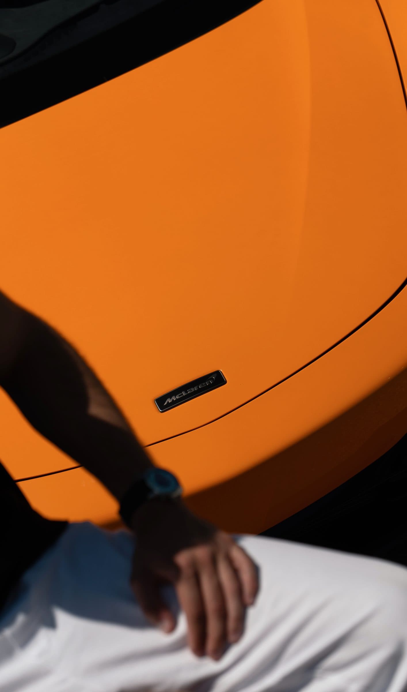 Détail du capot de la McLaren